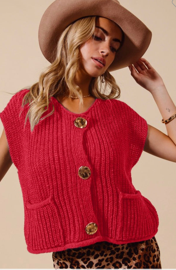 Metal Button Vest